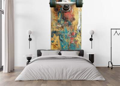 skateboard solated on white background Wall mural