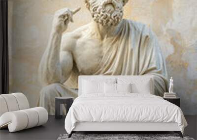 Socrates statue with thought bubble, thinking, contemplative, wisdom Wall mural