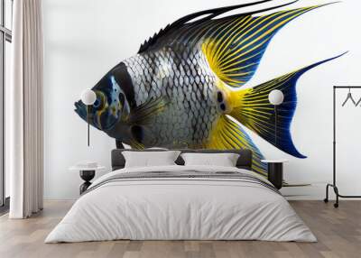 angelfish fish isolated on white, generative ai Wall mural