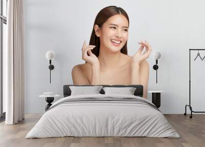 Beautiful young asian woman with clean fresh skin on white background, Face care, Facial treatment, Cosmetology, beauty and spa, Asian women portrait. Wall mural