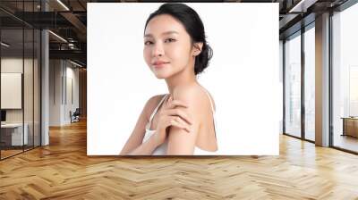 Beautiful young asian woman with clean fresh skin on white background, Face care, Facial treatment, Cosmetology, beauty and spa, Asian women portrait. Wall mural