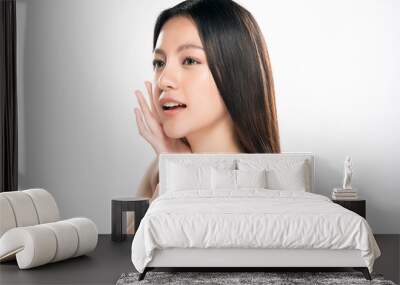 Beautiful Young asian Woman with Clean Fresh Skin Wall mural