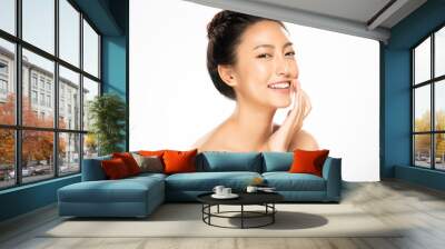 Beautiful Young asian Woman with Clean Fresh Skin Wall mural