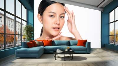 Beautiful Young asian Woman with Clean Fresh Skin Wall mural