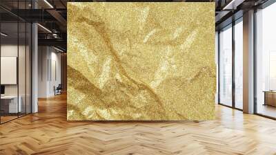 Gold wrinkled paper texture abstract background Wall mural