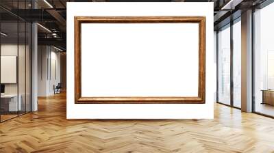 Vintage golden wood frame isolated on white background Wall mural