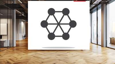 Hub network connection icon vector isolated on white background. Wall mural