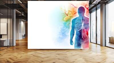 abstract medical health background with anatomy human body with copy space Wall mural