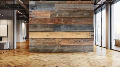 Old vintage wood textured Wall mural