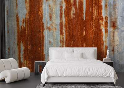 rusty corrugated iron metal texture Wall mural