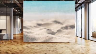 Tropical beautiful sand beach and clear water with copy space, Summer vacation web banner Wall mural