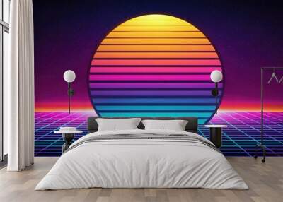 Vibrant Retro Colorful Gradients Wall mural