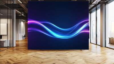 Abstract Neon Wave Background with Futuristic Technology Design Wall mural