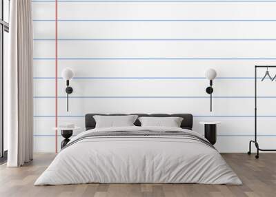 Blue lines on the notebook for taking notes red line side barrier Wall mural