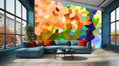 Illustration of Pixels pattern with various bright colors creates an pixelated pattern style. Wall mural