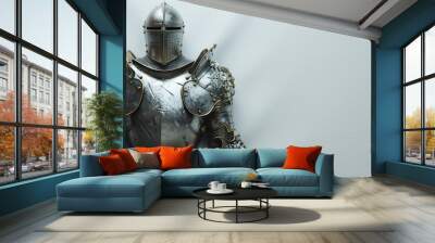 Medieval knight armor against a white background. Wall mural