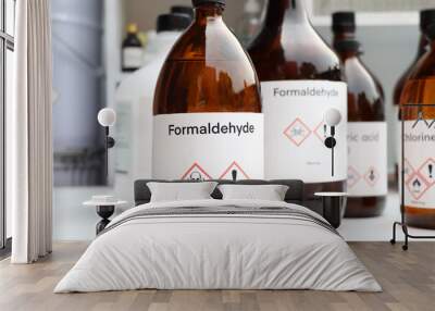 Formaldehyde, Hazardous chemicals and symbols on containers Wall mural