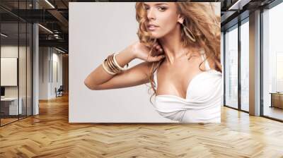 portrait of beautiful blonde woman Wall mural