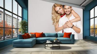 Portrait of smiling beautiful couple Wall mural