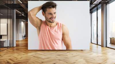 Sexy smiling male model Wall mural