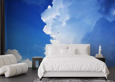 Blue sky with white clouds. Wall mural