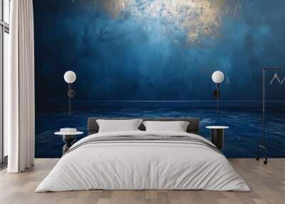 Abstract blue wallpaper, photo backdrop, modern luxury dark background, contemporary decoration  Wall mural