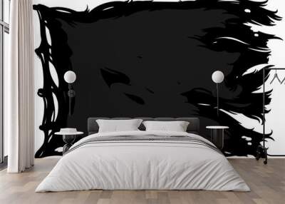 Black ragged pirate flag. Wall mural