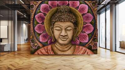 colorful buddha relief Wall mural