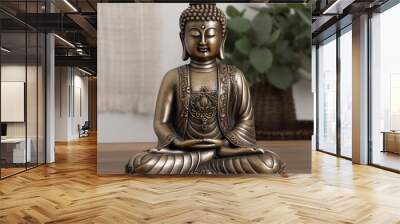 Buddha, the arts of the Buddha. brass made statue of the Buddha. Wall mural