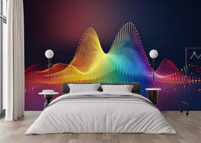 Probability distribution chart displaying the likelihood of outcomes in a colorful spectrum.  Wall mural