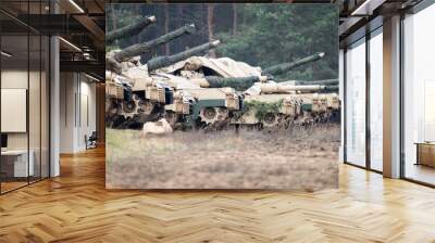 U.S. Marines M1A1 Abrams Main Battle Tank in Action Wall mural