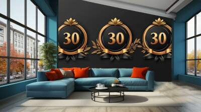 anniversary emblems 30 in anniversary concept template design Wall mural