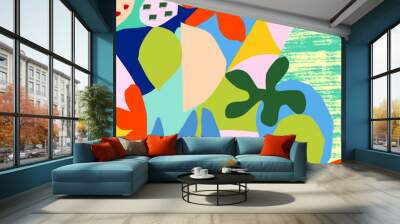 illustration vector eps print hand draw painted jungle abstract modern art for wall decoration or po Wall mural