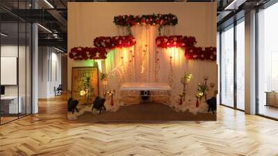 wedding settee back decoration with illuminated light  Wall mural