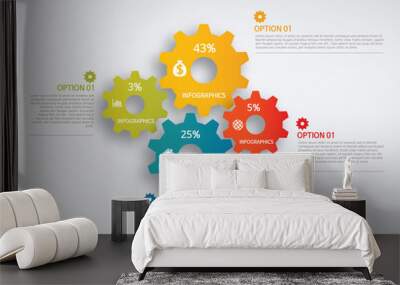 info graphics - colorful graph, gear Wall mural