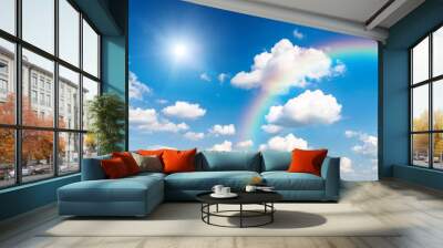 blue sky and clouds background Wall mural