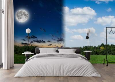 day and night background Wall mural