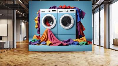 Laundry Day with a Pop of Color Wall mural