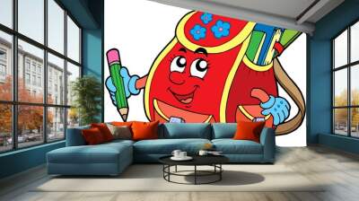 Red school bag Wall mural