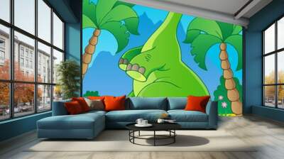 scene with dinosaur 2 Wall mural