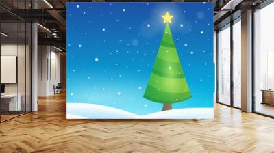 Stylized Christmas tree topic image 1 Wall mural