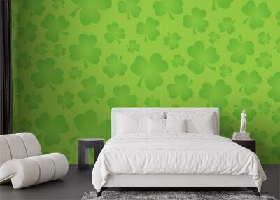 Three leaf clover seamless background 5 Wall mural