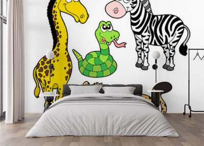 zoo animals collection 2 Wall mural