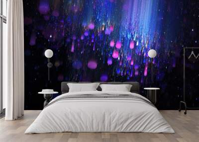 Abstract glittering texture with blue and purple sparks. Fantasy fractal design. Digital art. 3D rendering. Wall mural