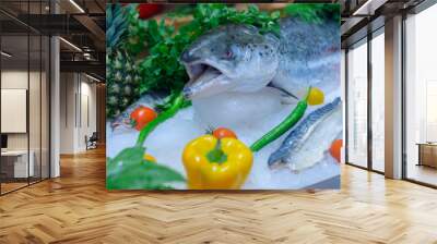 fresh fish on the buffet Wall mural