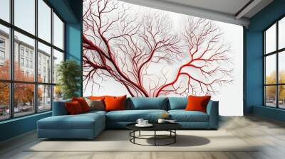 Blood vessels. Circulatory system. Veins and arteries. Generative AI. Wall mural