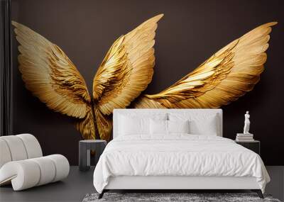 Gold Wing of Bird on Background Wall mural