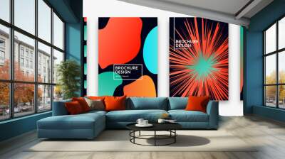 Brochure design with trendy neon gradients. Colorful vector illustration. Wall mural