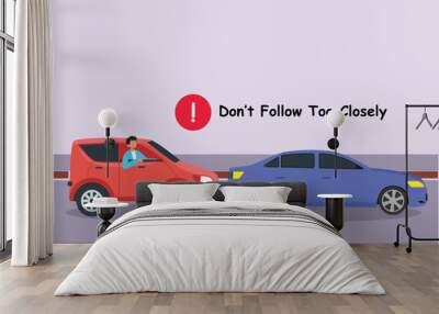 Safety and transport concept. Colored flat vector illustration isolated. Wall mural