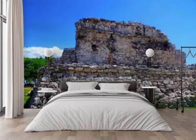 Outer Wall of Building - Mayan Ruins Tulum Wall mural